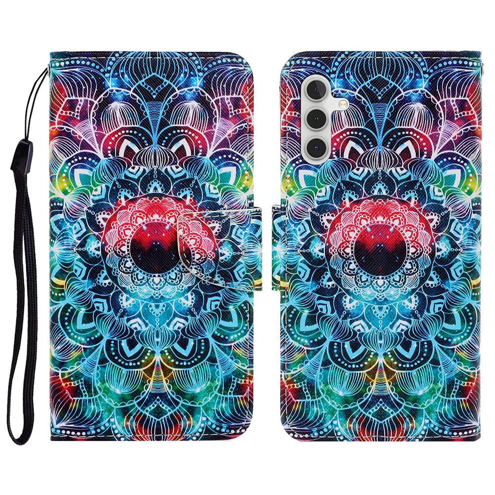 Phone Case For Samsung Galaxy S26 / S26 Pro Pattern Printing Protective Leather Folio Phone Cover with Wrist Strap
