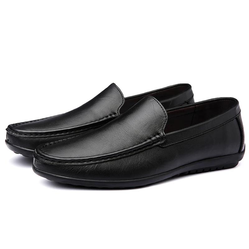 Luxury Men Boat Shoes Genuine Leather Breathable Mens Loafers Shoes Male Moccasins Flat Footwear Slip On Men Casual Summer Shoes