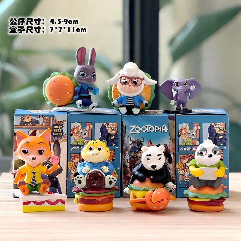 Zootopia Figure Set 4 Styles, Cute Cartoon Animal Characters PVC Collectible Model Toys, Best Gift for Kids Fans