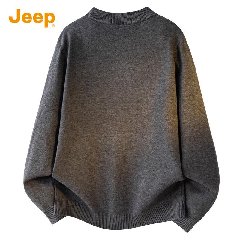 Jeep Men's Loose Fit Round Neck Pullover Sweater