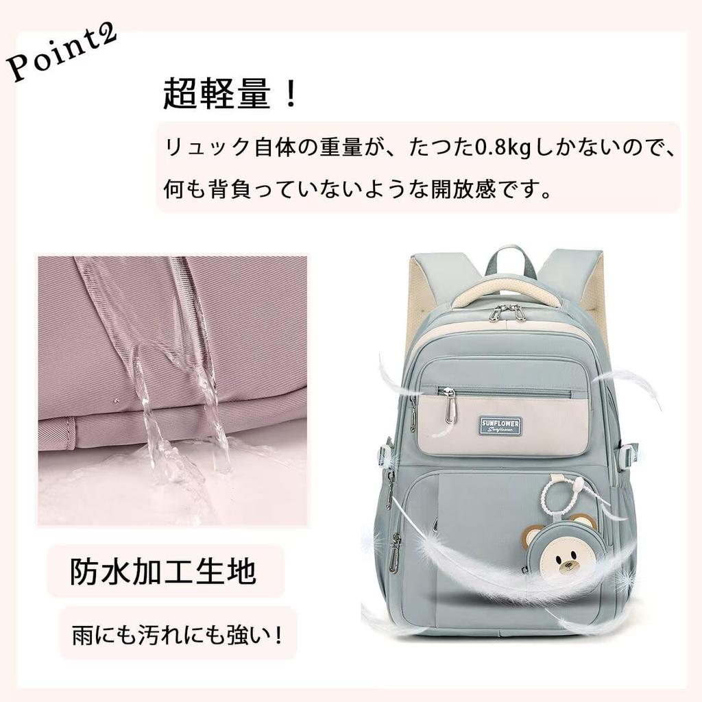 HeiDiga Waterproof Large Cute Korean Popular Korean School Backpack with Back Perfect for High and Work Women's Backpack, Capacity, Style, 2-Way,