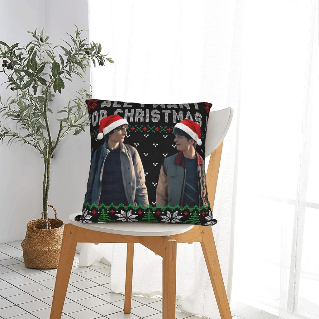 All I Want For Christmas Is Byler Endgame Finns Wolfhards Throw Pillow Cover Cushions For Sofa Funny Pillowcover Home Decor