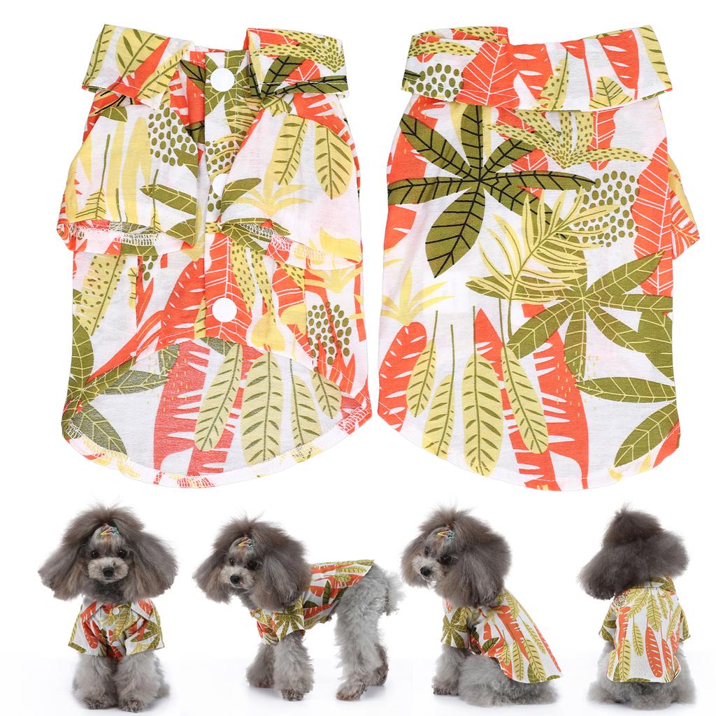 Hawaii Style Pet Shirt Breathable Soft Hawaiian Print Dog T Shirt for Dogs and Cats