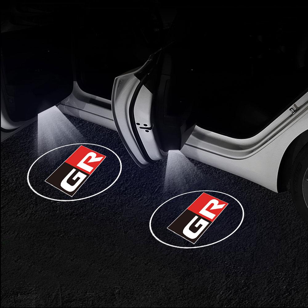 1/2PCS Car Door Welcome Lights Led HD Projector Lamps For Toyota wildlander C-HR GR Sport Vios Izoa Yaris Prius Avensis Prado