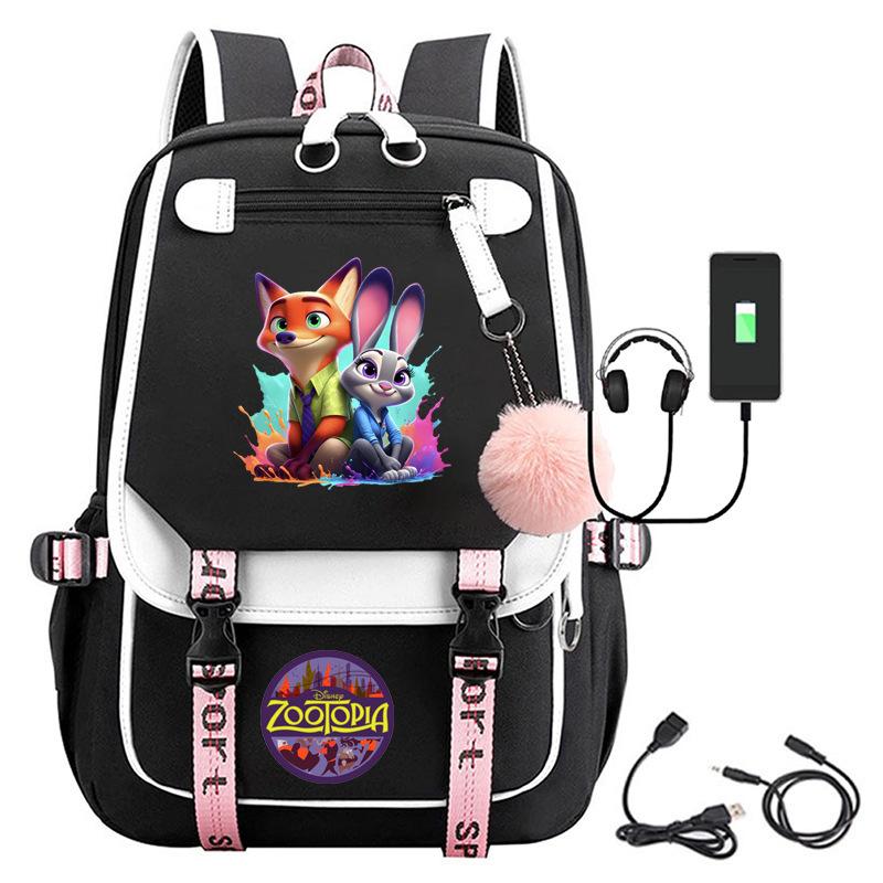 

Zootopia 2 Cartoon Backpack Student Travel USB Notebook Backpack 0188 KTB 46*16*29cm