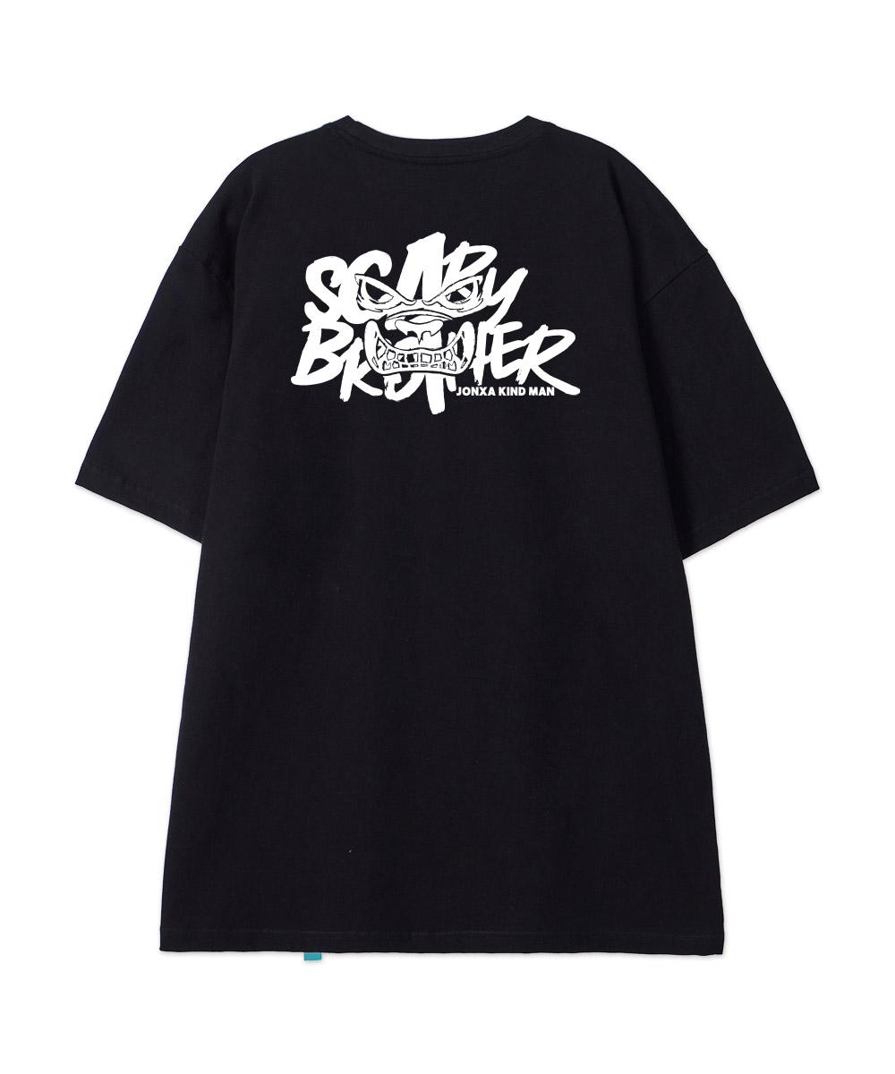 Astral Projection [Ap Studio X Scary Brothers Series 1] Cotton Loose Fit Short Sleeve T-Shirt_Black M