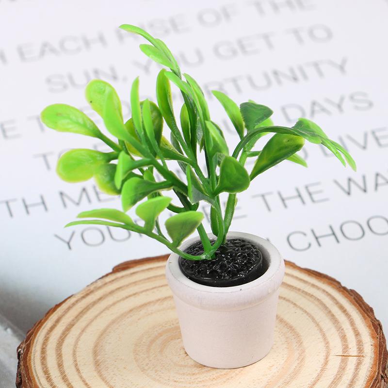 1:12 Doll House Mini Potted Small Green Plant Decoration Ornaments