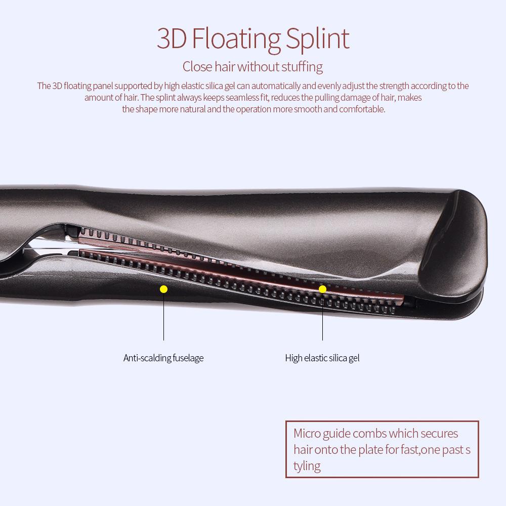 2‑in‑1 Twist Oblique Plate Hair Straightener Curler, LCD Display Rotatable Tail Temp Control Flat Iron