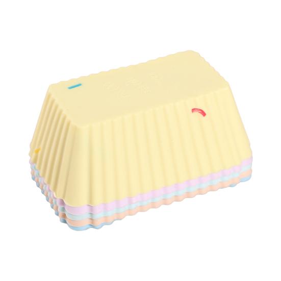 5Pcs Cake Mold Silicone Non-Stick Baking Cups Reusable Food Grade Muffin Liners Dishwasher Safe Oven Air Fryer Safe Mold for Muffins Egg Tarts
