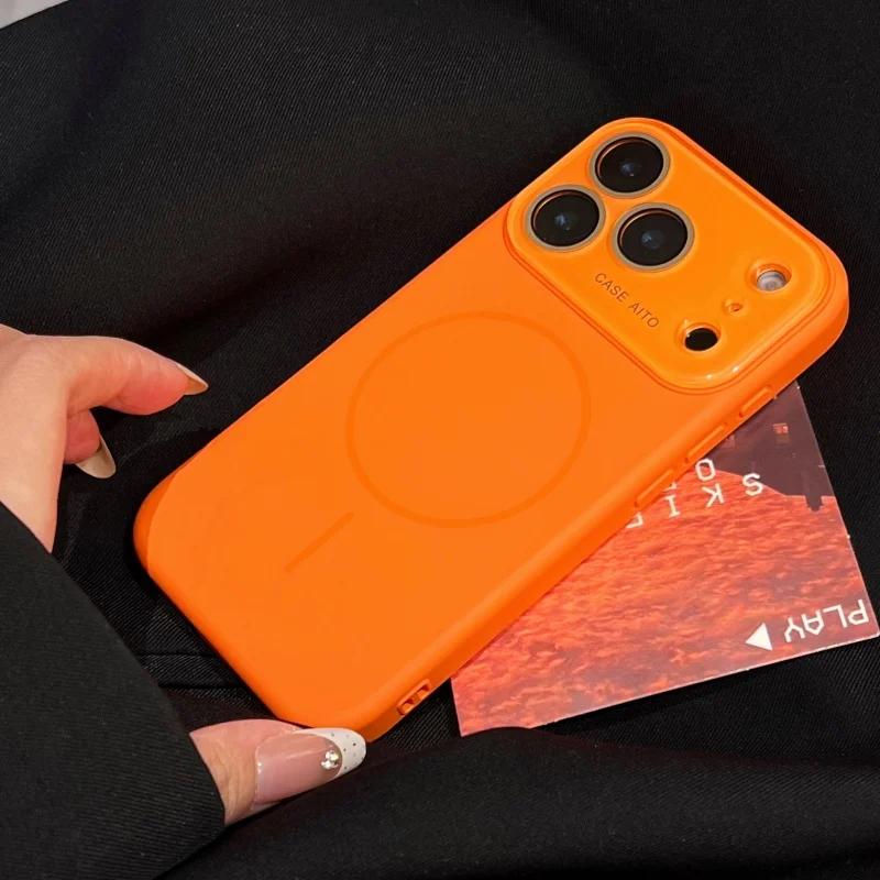 Luxury Liquid Magnetic for Magsafe Crystal Lens Case for iPhone 17 Pro Max  Air 16 15 14 13 12 Wireless Charge Soft Smooth Cover