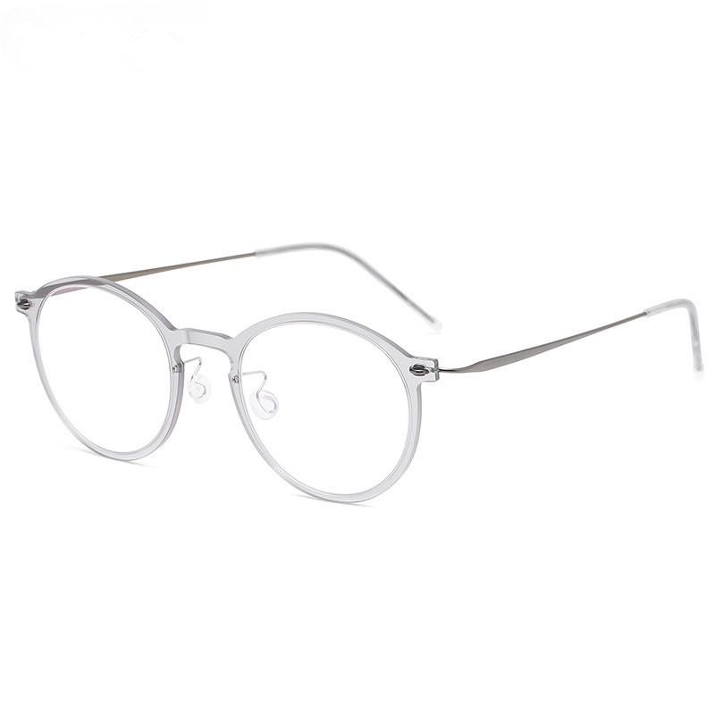 Lightweight Retro Round Pure Titanium Glasses for Men  Women