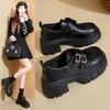 Women's autumn new thick heel platform retro fashion small Mary Jane small leather shoes