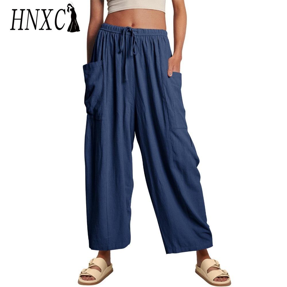 HNXC Pantaloni și capri cu talie înaltă, ocazional, cu imprimeu la modă pentru femei