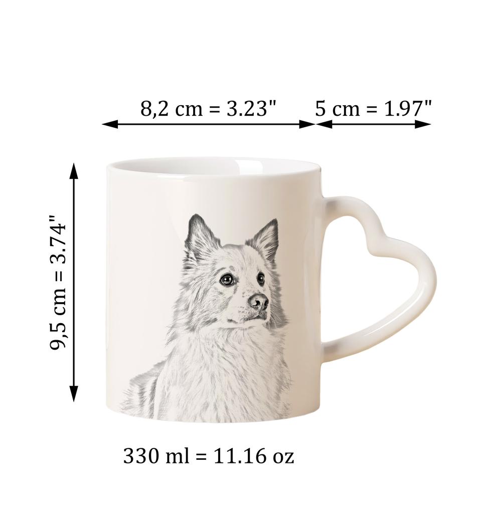 Icelandic Sheepdog, Icelandic Spitz, Iceland Dog - Cup with a Dog, Adorable Cup with a Heart-shaped Handle, Universal Gift from the Art-Dog Brand