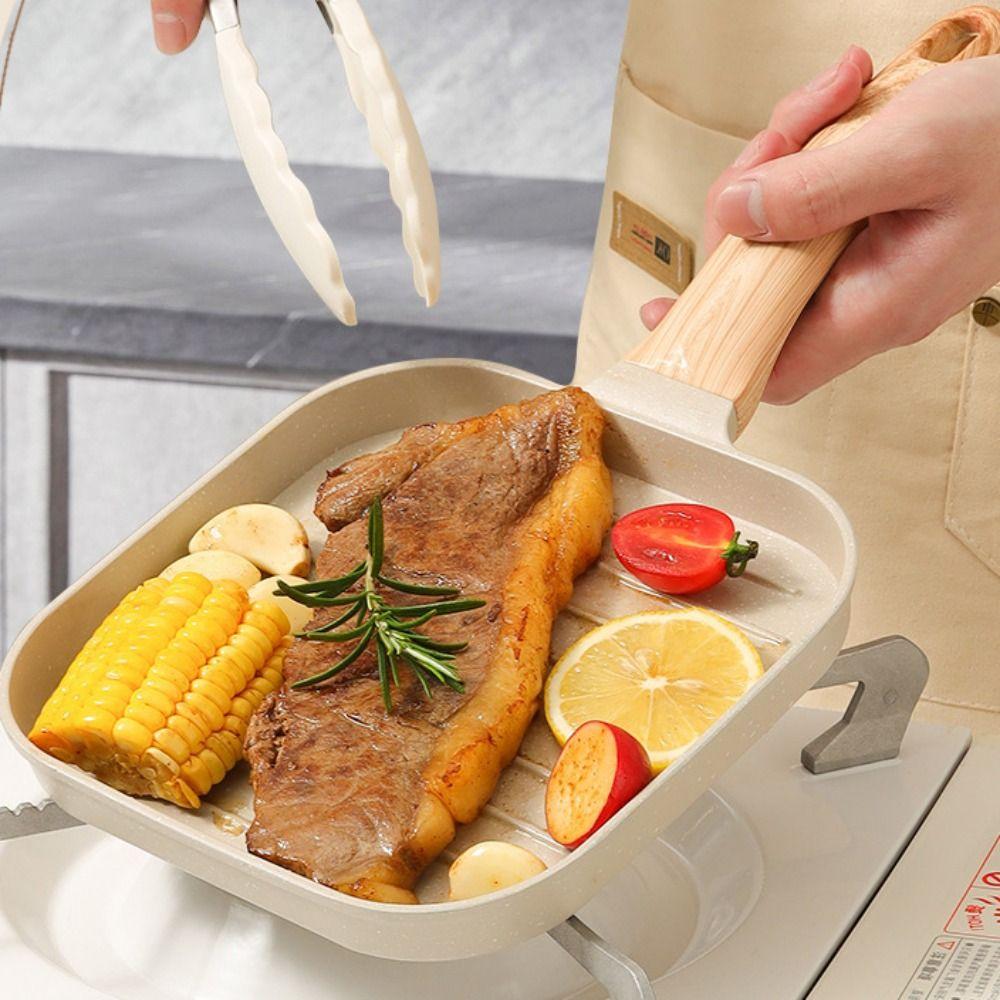 Heat-Resistant Handle Omelette Pan Striped Pattern Egg Frying Pan Egg Griddle Pan  Induction Cooker