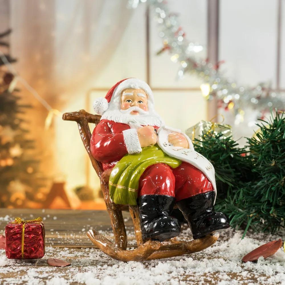 

Мультяшный стул Санта-Клаус фигурка расписанная Веселое рождественское украшение Новогодние принадлежности Santa Claus