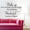Wake Up Every Morning Quotes Wall Decals Vinyl Interior Home Decor Room Bedroom Wall Stickers Decoration Design Words Mural S336