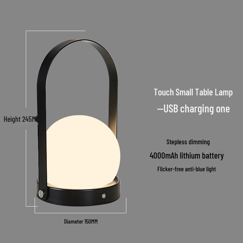Nordic Postmodern Touch LED Bedside Lamp with USB Charging & Eye Protection