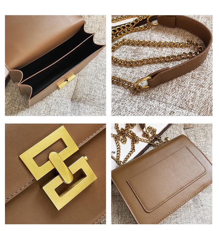 Trendy Retro Women's Single-Shoulder Chain Bag with Lock Buckle