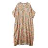 Dimanaf 2025 Summer Plus Size Dress Women Casual V-Neck Vintage Shirt Dress Loose Basic Printing Dress