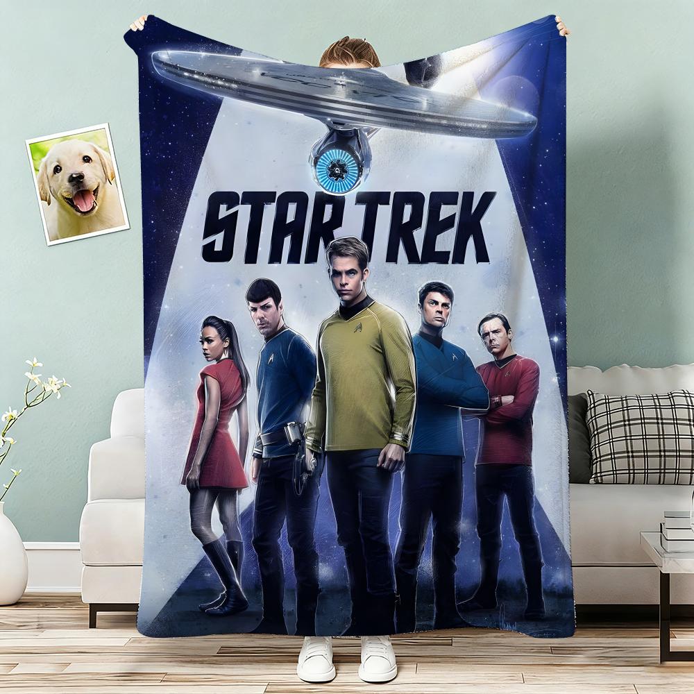 Star Trek Throw Lightweight 240g Flannel Blanket Soft Skin-friendly for Summer Cooling