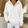 Women's Long Sleeve Zip-Up Sweatshirt with Stand Collar, Knit, Color, Loose Fit