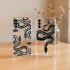 Stylish Black S-Snake Print  Phone Case Transparent Silicone Soft For SamsungA10,12,20,21S,30,31,40,50,51,52,70,71