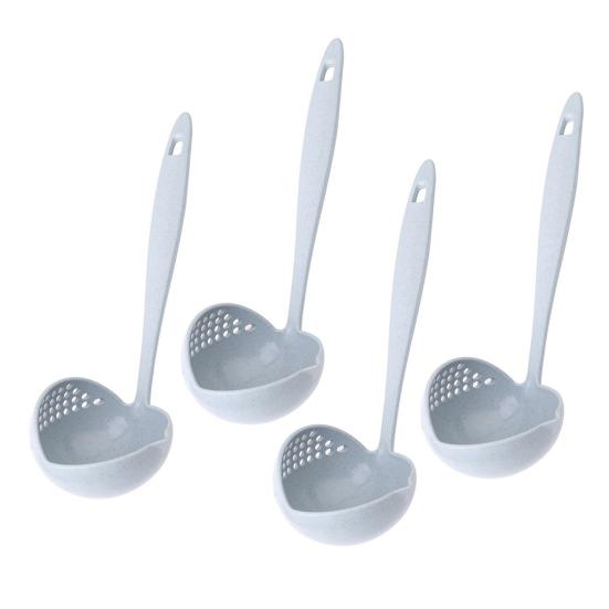 2-In-1 Long Handle Soup Ladle with Strainer Soup Spoon Essential Kitchen Tool for Cooking