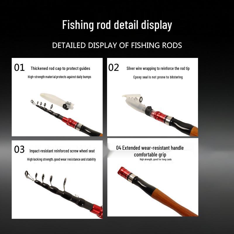 Ultra-Compact Carbon Telescopic Sea Fishing Rod - Portable Mini Design for Long-Casting.