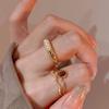 Electroplated Korean Artificial Opal Zir*****pen Ring, a Sexy Index Finger Ring Jewelry.