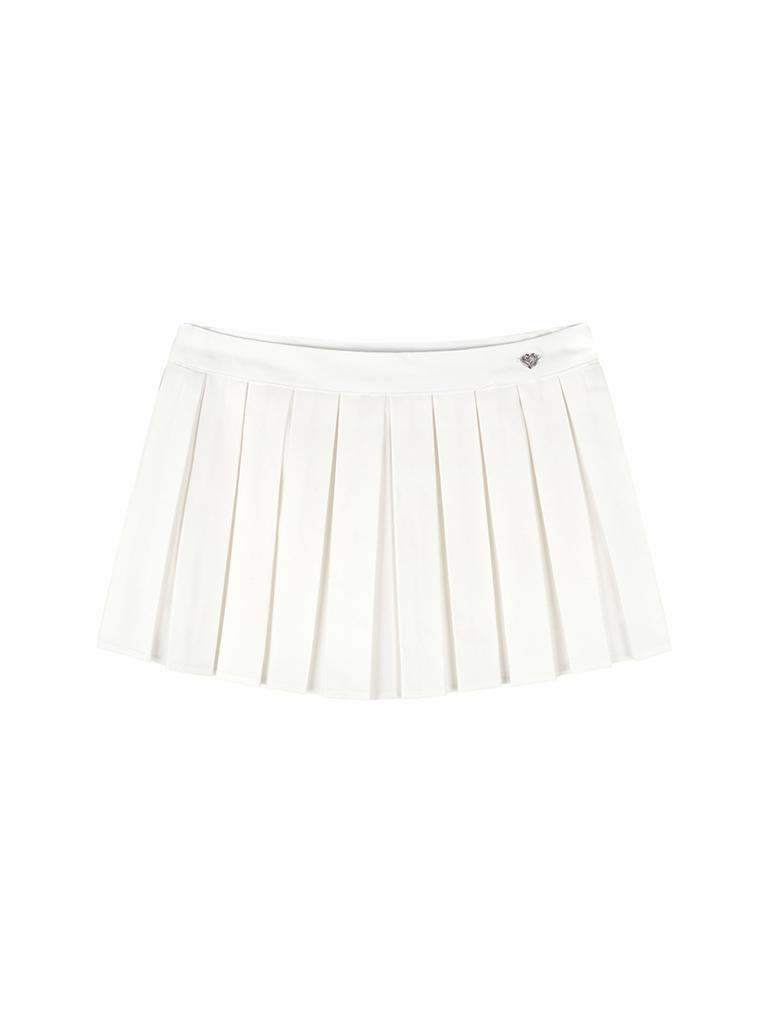 Ovtu Low-Rise Slim Mini Skirt Pants_White