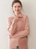 Women's Heavyweight Cashmere Dotted Knit Cardigan - High Neck, Long Sleeve, Zipper, Warm, Loose, Comfortable