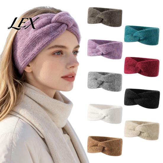 Wide Headband for Winter Sports Women Headband, Twist Knot Knitted Thick Warm Ear Fashion Accessory Warmers, Cozy Head Wrap Cold Weather Autumn