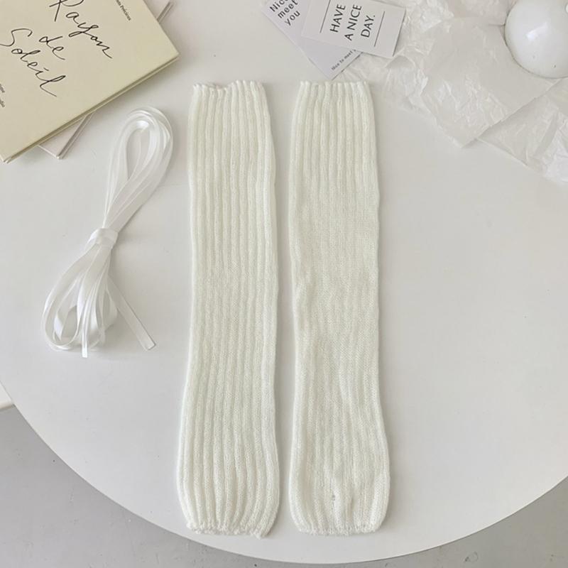 Japanese Style Leg Warmers Gothic Knit Long Socks Leggings Gaiters Autumn Winter Cuffs Ankle Heaps Socks