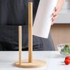 Kitchen Wooden Roll Paper Towel Holder Bathroom Tissue Vertical Stand Disposable Paper Pot Kitchen Toilet Storage Accessories