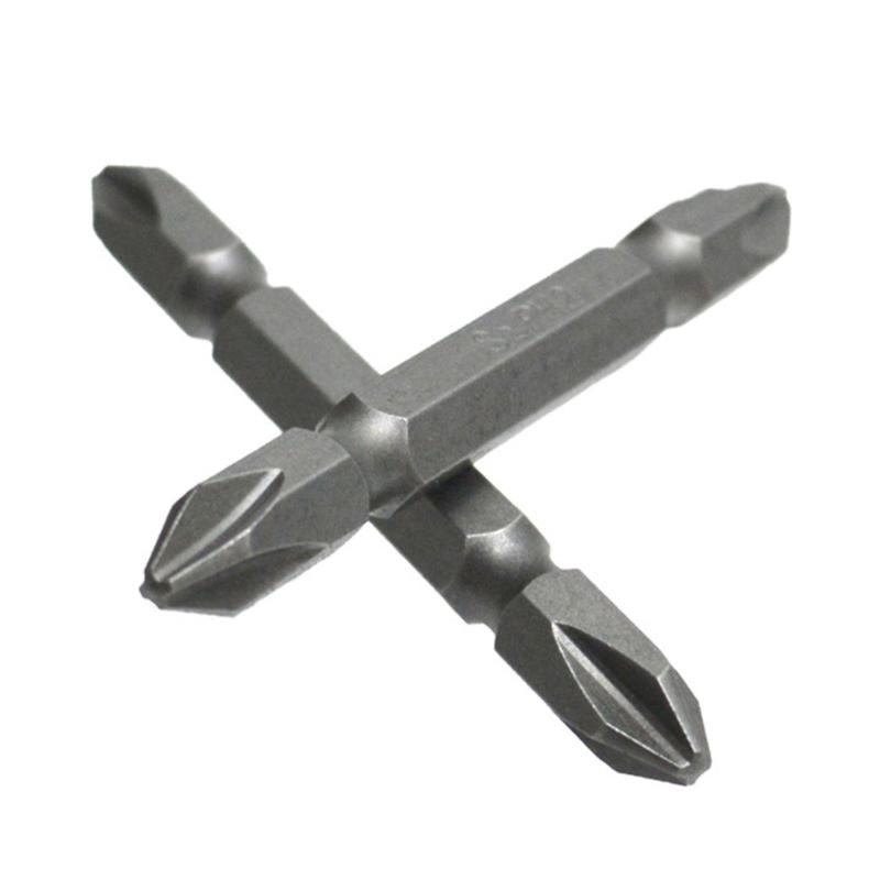 10 Stück Doppelseitige Design-Schraubendreherbits 65mm Länge Kohlenstoffstahl PH2 Größe Design für manuelle Projekte Reparaturen