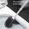 Long Handle Toilet Brush with Anti-Slip Grip, Silicone Bristles Curved Double Head Cleaning Brush for Deep Cleaning Stain