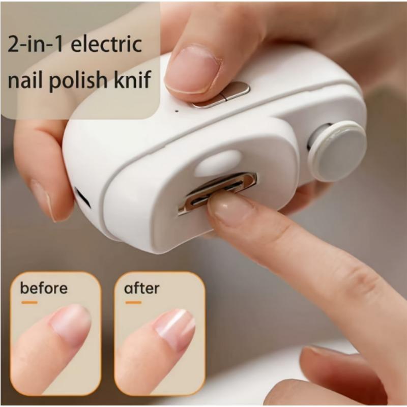 2 In 1 Electric Nail Clipper and Polisher Rechargeable Nail Trimmer