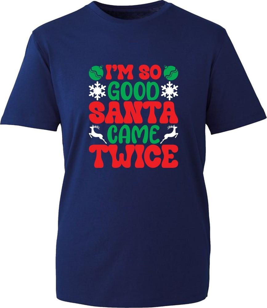 Santa Came Twice Merry Christmas Festive Tshirt Santa Celebration Xmas Gift Top S