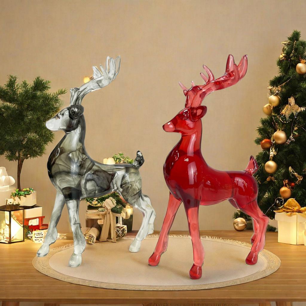 Einfache Transparente Hirschornamente Wohnzimmer TV-Schrank Eingang Dekoration Harzhandwerk Geschenk Einweihung Eröffnungsgeschenk