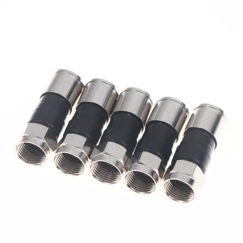 5/10/20Pcs Waterproof Straight Antenna Cable Adapters Rg6 F-Type Coaxial Compression Connectors For Satellite & Cable Tv