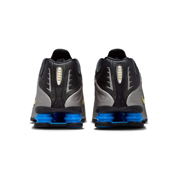 Nike Shox R4 Brazylia Męskie Trampki Czarne Canaray-Metaliczny-Cynowy-Jasny-Foto-Niebieski-Biały IO8134-001