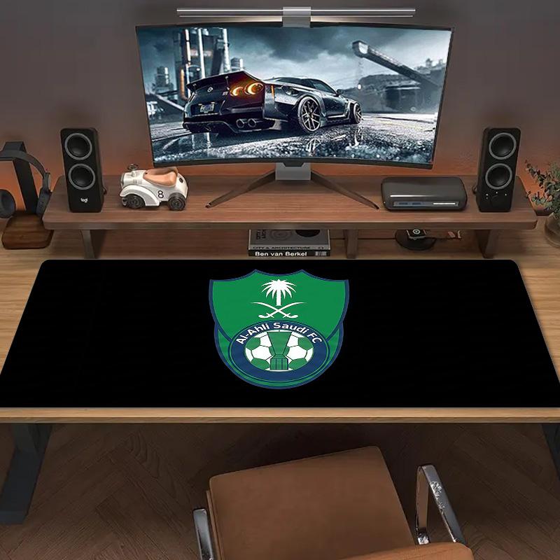 Al-Ahli Saudi FC Lace Solid Color Mouse Pad Large Gaming Table Cushion Non-slip Laptop Tablet Big Mousepad XXL Mat Mini PC Playmat With Lock edge