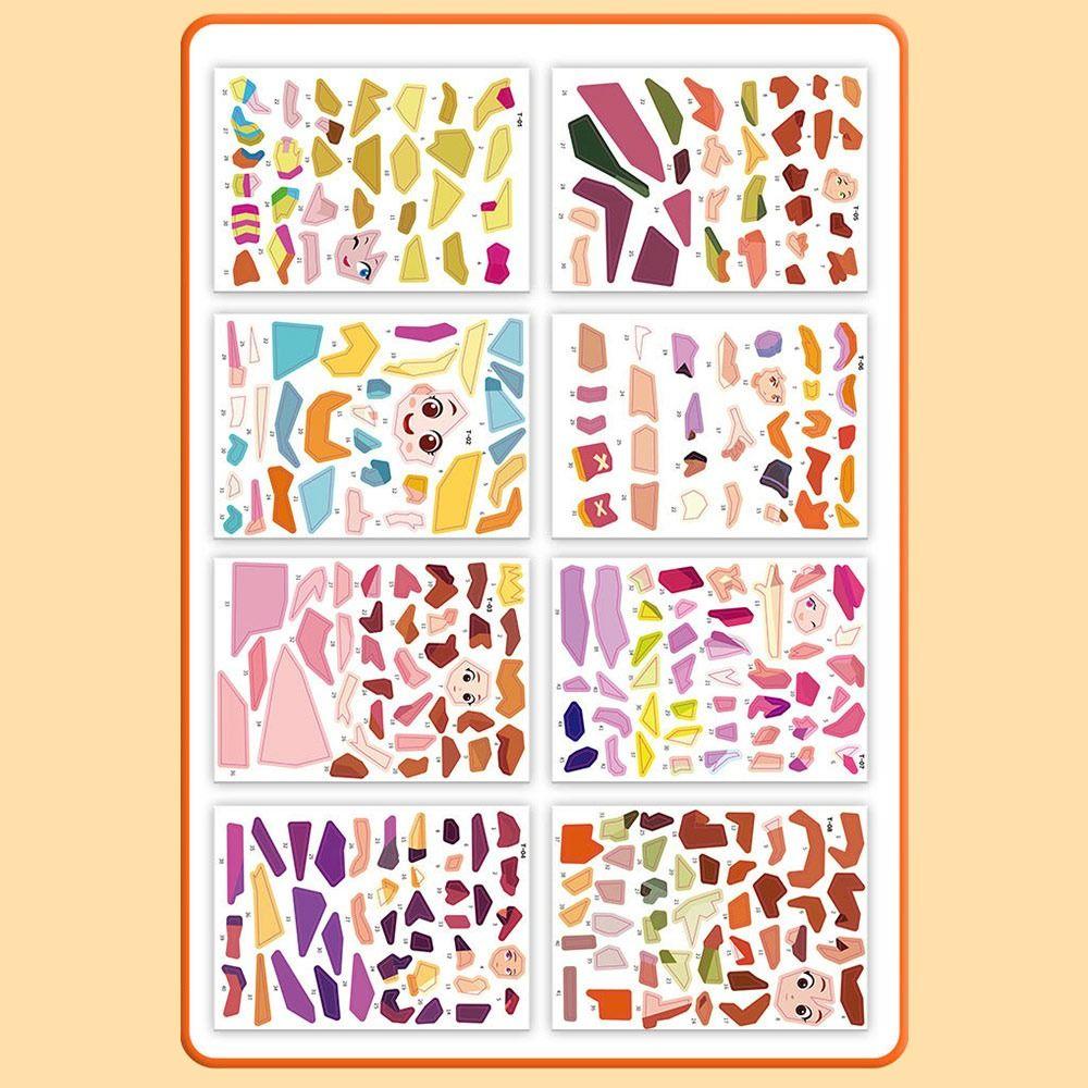 3D Children's Stickers DIY Handmade Sticker Toys Gifts Geometric Collage Sticker Book