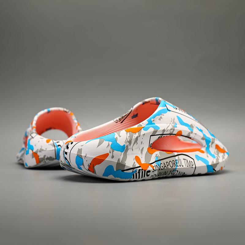 

Fashion Brand Shoes EVA Thick-soled Soft-soled Sandals Outdoor Breathable Height-increasing Beach Shoes Men s Summer Slippers 44-45 белый