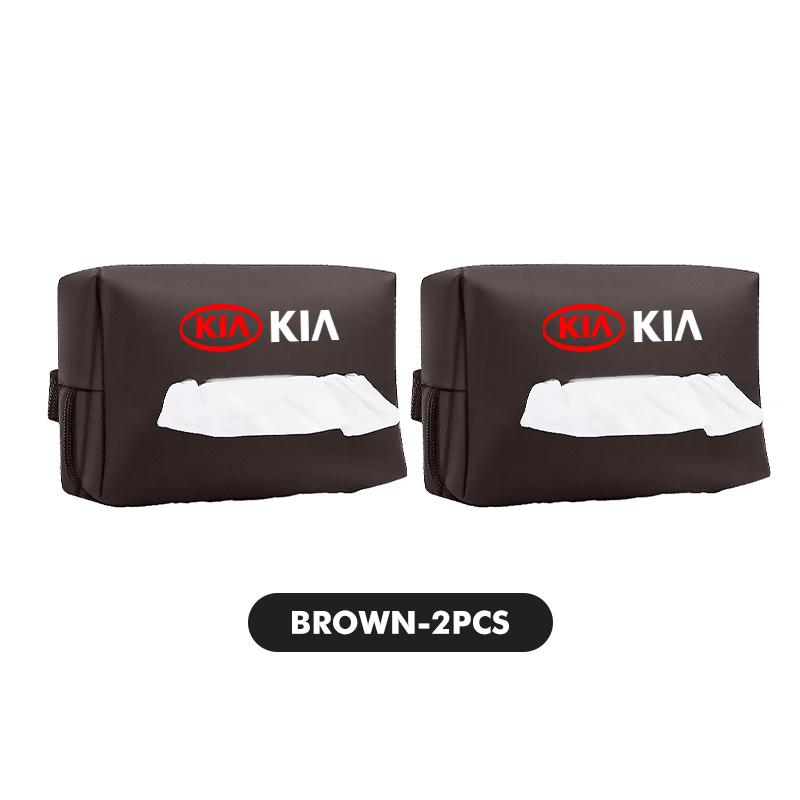 Car Tissue Box Cover Leather Paper Towel Storage Bag For KIA Sorento Stinger Soul Spectra Niro Cadenza Sephia