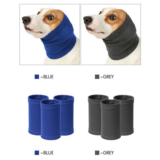 Dog Calming Hoodie Pet Ears Protector Pet Anxiety Relief Ear Wrap Stretchy Knitted Neck Wrap Cancels Noise for Grooming Bathing Force Drying