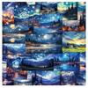 10/30/50pcs Oil Painting Stickers Aesthetic Art Starry Night Decals DIY Phone Bike Decoration Sticker Toys Gifts