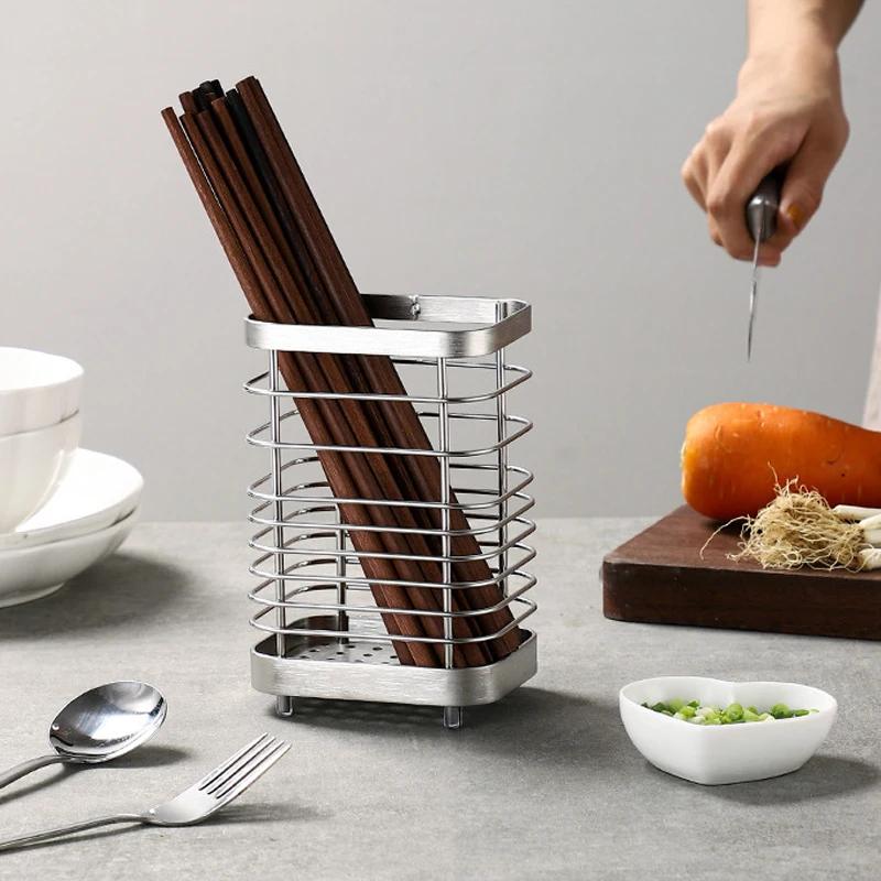 1pcs Tableware Holder Stainless Steel Chopstick Drying Rack Rustproof Spoon Knife Fork Storage Shelf Cutlery Storage Drainer