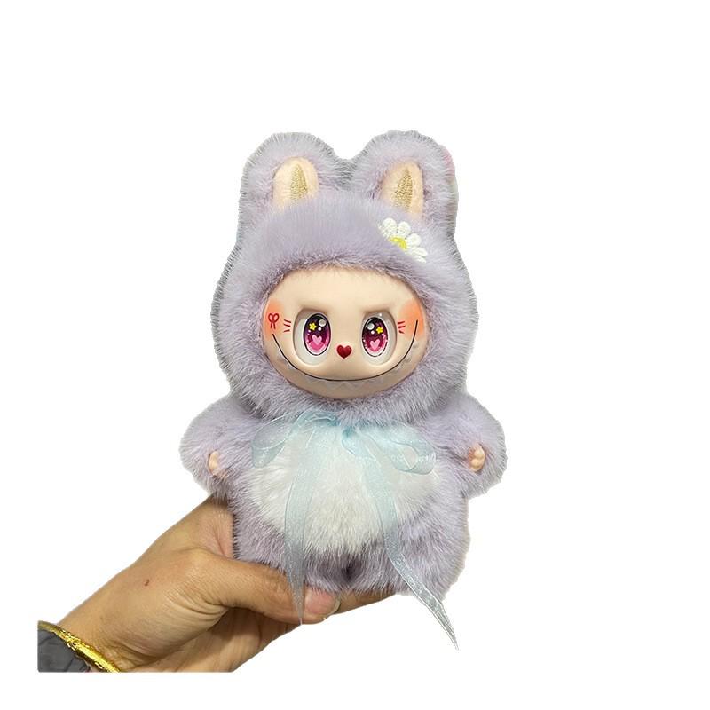 Cute Plush Doll Keychain with Ribbon - Stylish Bag Pendant and Adorable Toy Gift